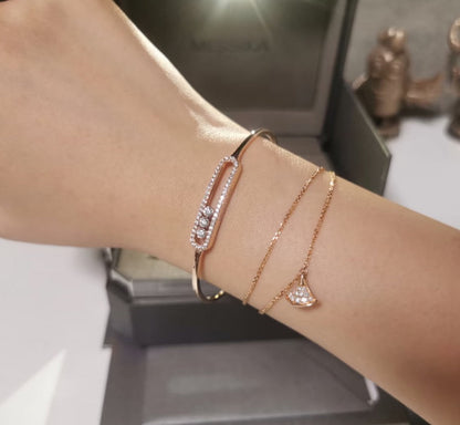 [LUCKY LOVE]Move Pavé Diamond Bangle Bracelet M