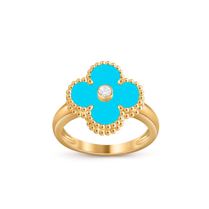 [LUCKY LOVE]CLOVER DIAMOND RING GOLD COLLECTION