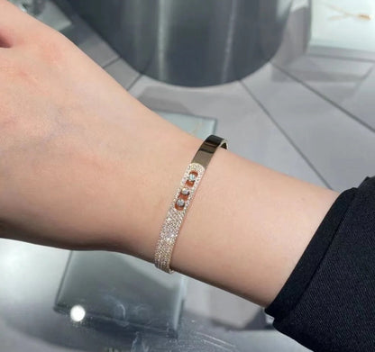 [LUCKY LOVE]Move Noa Rose Gold Pavé Diamond Bangle Bracelet