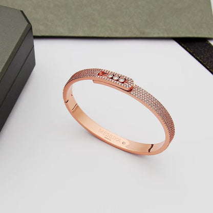 [LUCKY LOVE]Move Noa Full Pavé Diamond Bangle Bracelet