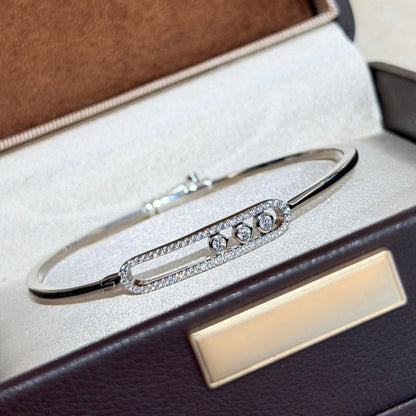 [LUCKY LOVE]Move Pavé Diamond Bangle Bracelet M