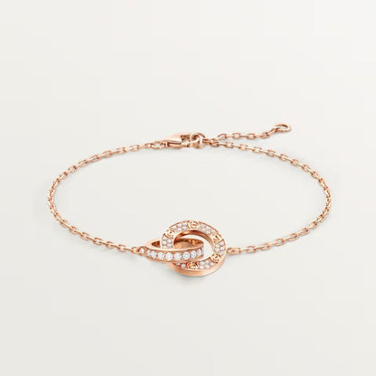 [LUCKY LOVE]LOVE DOUBLE RING FULL DIAMOND BRACELET