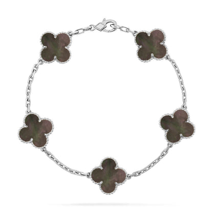 [LUCKY LOVE] CLOVER 5 MOTIF GRAY MOP BRACELET COLLECTION
