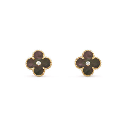 [LUCKY LOVE]CLOVER  15MM DIAMOND EARRINGS COLLECTION