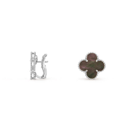 [LUCKY LOVE]CLOVER SILVER 15MM MOP EARRINGS COLLECTION