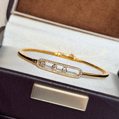 [LUCKY LOVE]Move Pavé Diamond Bangle Bracelet M