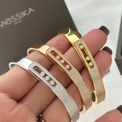 [LUCKY LOVE]Move Noa Rose Gold Pavé Diamond Bangle Bracelet
