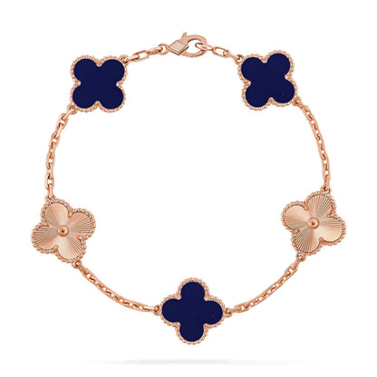 [LUCKY LOVE]CLOVER 5 MOTIF LAPIS LAZULI BRACELET COLLECTION