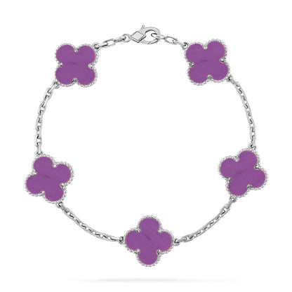 [LUCKY LOVE] CLOVER 5 MOTIF VIOLET BRACELET COLLECTION