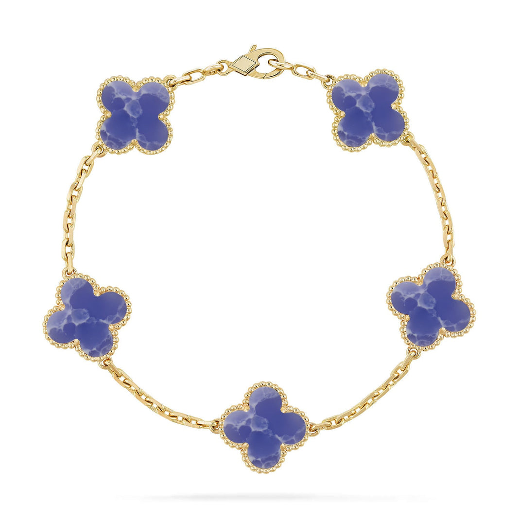 [LUCKY LOVE]CLOVER 5 MOTIF BLUE VEINS BRACELET COLLECTION