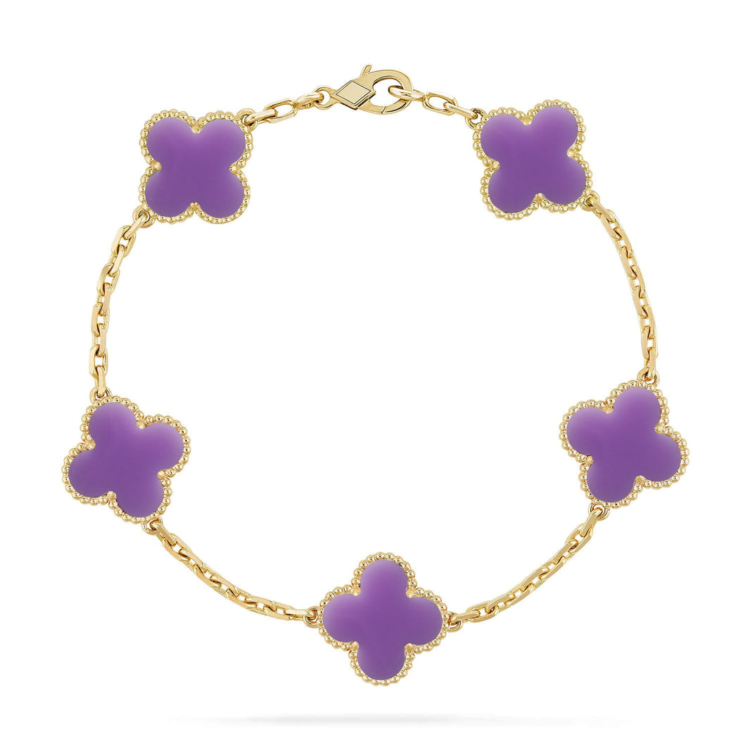 [LUCKY LOVE]CLOVER 5 MOTIF LIGHT PURPLE BRACELET COLLECTION