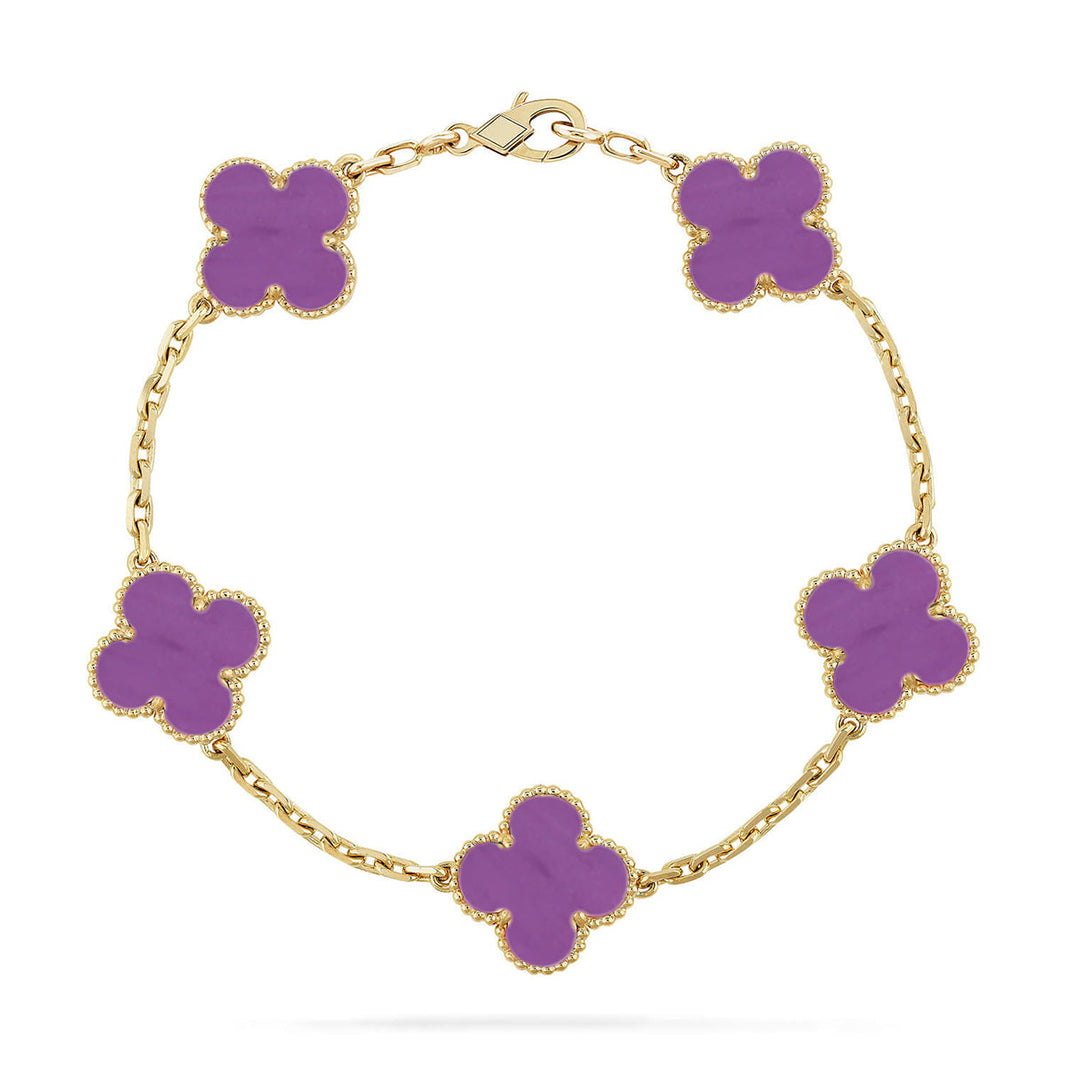 [LUCKY LOVE] CLOVER 5 MOTIF VIOLET BRACELET COLLECTION