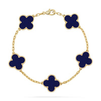 [LUCKY LOVE]CLOVER 5 MOTIF LAPIS LAZULI BRACELET COLLECTION