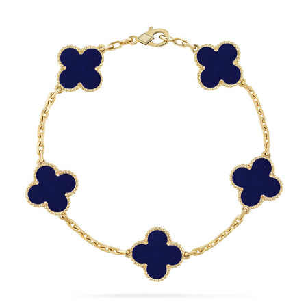 [LUCKY LOVE]CLOVER 5 MOTIF LAPIS LAZULI BRACELET COLLECTION