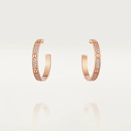[LUCKY LOVE]LOVE EARRINGS 3.6MM DIAMOND PAVED