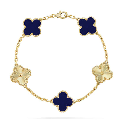 [LUCKY LOVE]CLOVER 5 MOTIF LAPIS LAZULI BRACELET COLLECTION