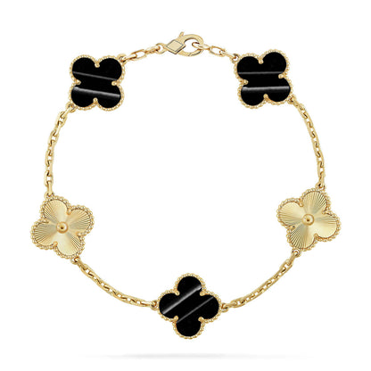 [LUCKY LOVE] CLOVER 5 MOTIF PULSAR STONE BRACELET COLLECTION