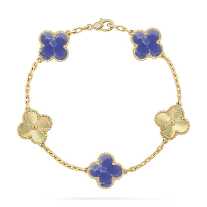 [LUCKY LOVE]CLOVER 5 MOTIF BLUE VEINS BRACELET COLLECTION