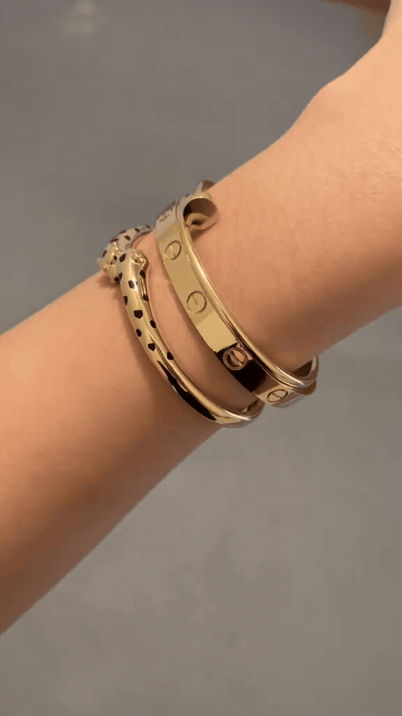 [LoveLucky] Panthère & LOVE  & JUSTE  Diamond Bracelet Stack Set