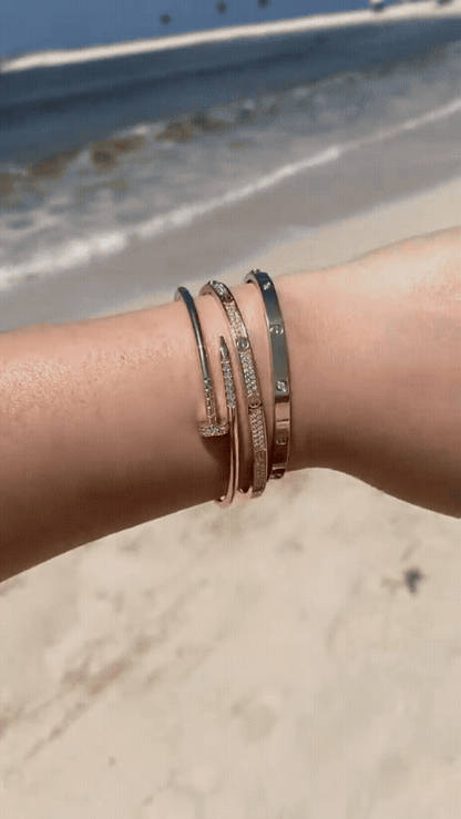 [LoveLucky] JUSTE Diamond & LOVE Diamond Bracelet Stack Set