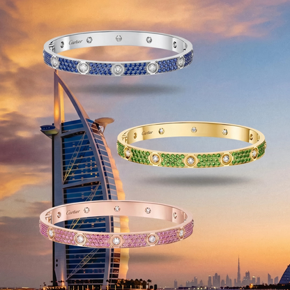[LUCKY LOVE]2026 PAVE GEMSTONE LOVE BRACELET 6.1MM 10 DIAMONDS