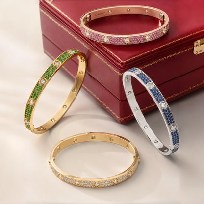[LUCKY LOVE]2026 PAVE GEMSTONE LOVE BRACELET 6.1MM 10 DIAMONDS