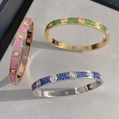 [LUCKY LOVE]2026 PAVE GEMSTONE LOVE BRACELET 6.1MM 10 DIAMONDS