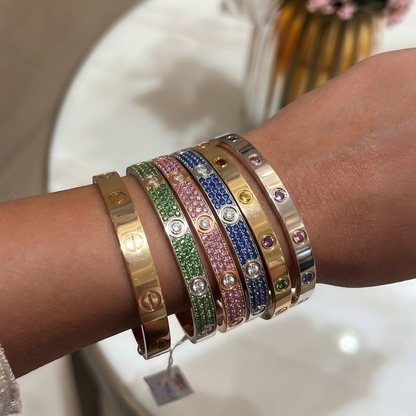 [LUCKY LOVE]2026 PAVE GEMSTONE LOVE BRACELET 6.1MM 10 DIAMONDS