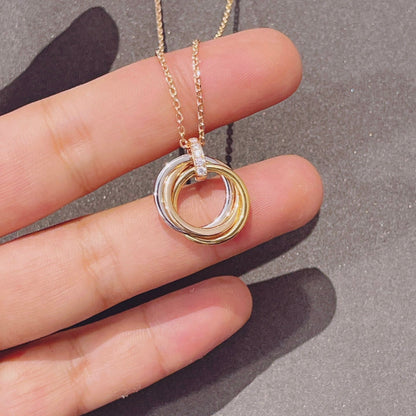 [LUCKY LOVE]TRINITY NECKLACE GOLD  DIAMONDS