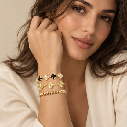 [LoveLucky]Clover & Clash Bracelet 3-Piece Stack set