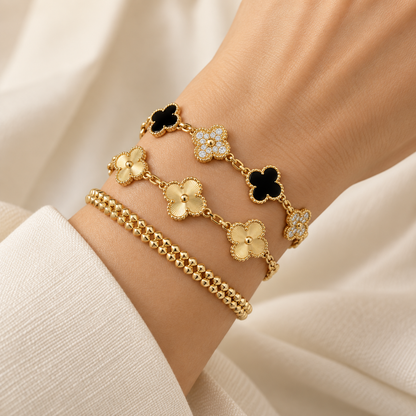 [LoveLucky]Clover & Clash Bracelet 3-Piece Stack set