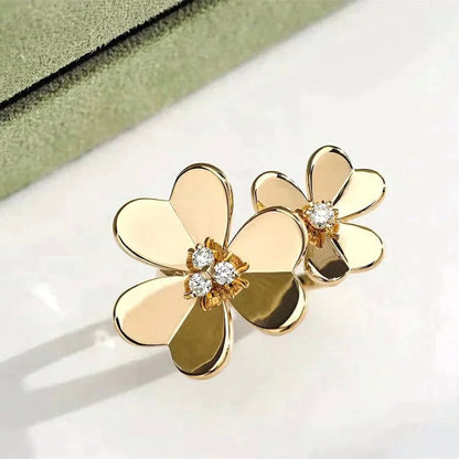 [LUCKY LOVE]CLOVER COMOS GOLD DIAMOND RING