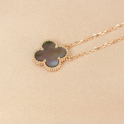 [LUCKY LOVE]CLOVER 15MM  GRAY MOTHER OF PEARL NECKLACE