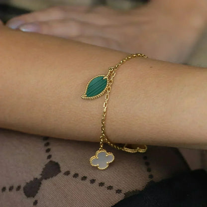 [LUCKY LOVE]LUCKY SPRING 5 MOTIF GOLD BRACELET
