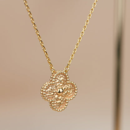 [LUCKY LOVE]CLOVER 15MM  BRONZING NECKLACE