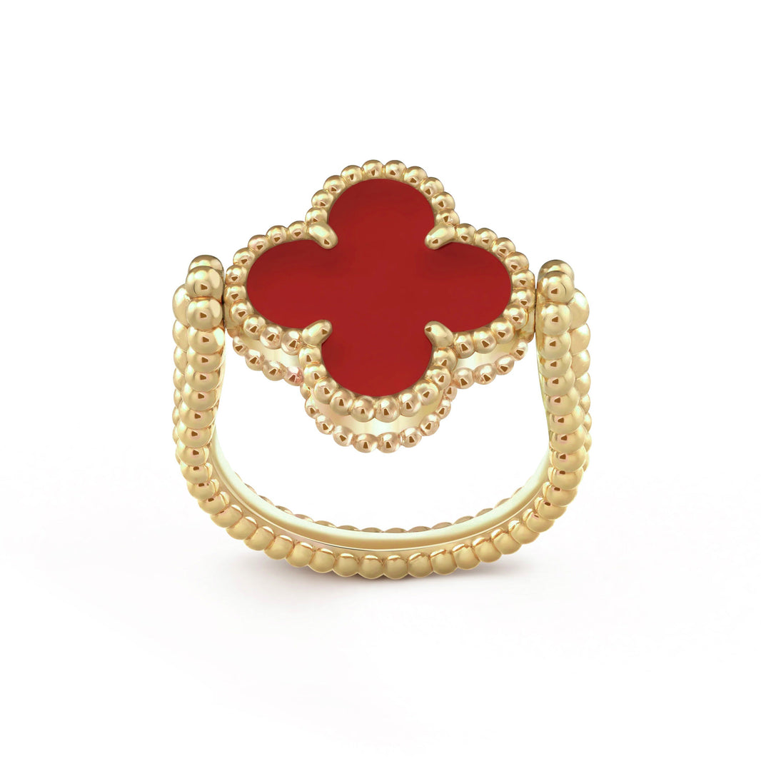 [LUCKY LOVE]CLOVER RIVERSIBLE RING GOLD COLLECTION