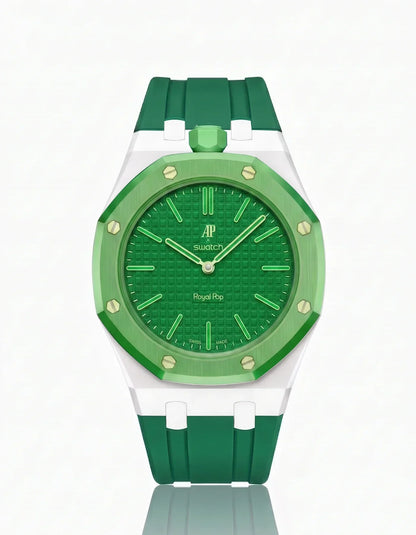 Silicone Strap & Case  Royal Pop Green Eight(Customize  Colors)