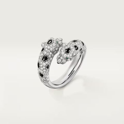 [LUCKY LOVE]PANTHERE DOUBLE HEADED FULL DIAMOND  RING