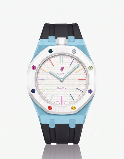 Silicone Strap & Case  Royal Pop Huit Blanc(Customize  Colors)