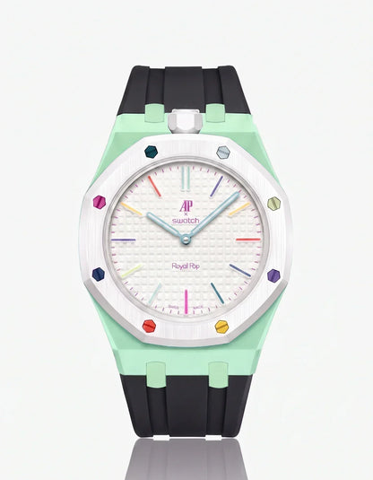 Silicone Strap & Case  Royal Pop Huit Blanc(Customize  Colors)