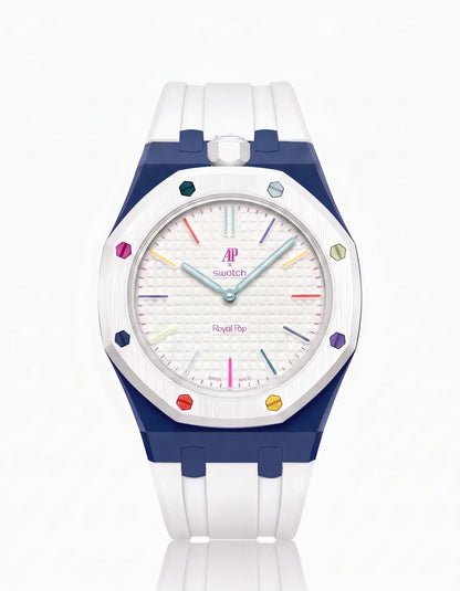 Silicone Strap & Case  Royal Pop Huit Blanc(Customize  Colors)