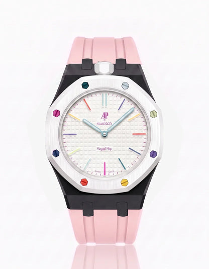 Silicone Strap & Case  Royal Pop Huit Blanc(Customize  Colors)