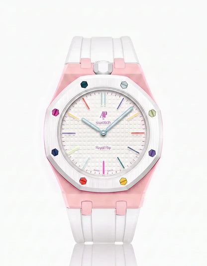 Silicone Strap & Case  Royal Pop Huit Blanc(Customize  Colors)