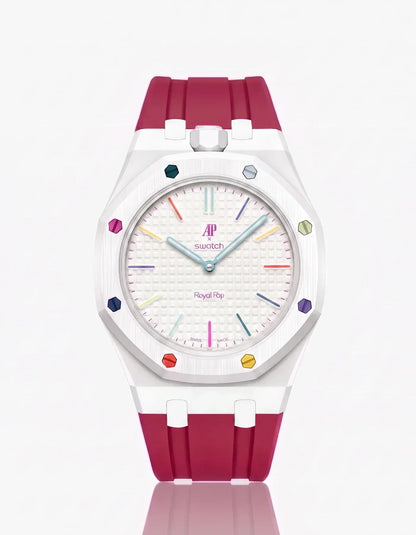 Silicone Strap & Case  Royal Pop Huit Blanc(Customize  Colors)