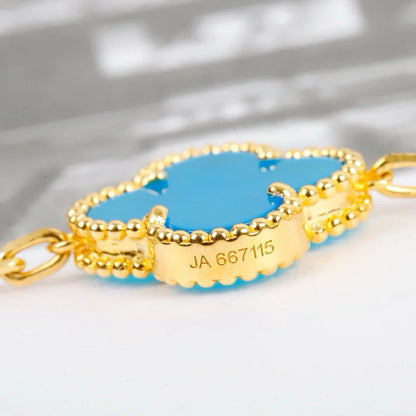 [LUCKY LOVE] CLOVER 5 MOTIF TURQUOISE BRACELET COLLECTION