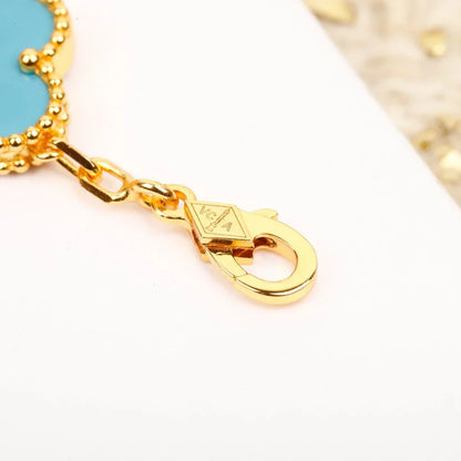 [LUCKY LOVE] CLOVER 5 MOTIF TURQUOISE BRACELET COLLECTION