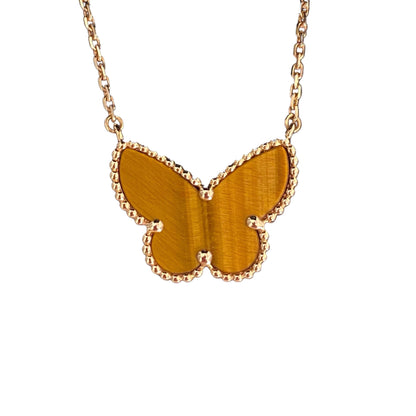 [LUCKY LOVE] TIGER__ EYE BUTTERFLY NECKLACE