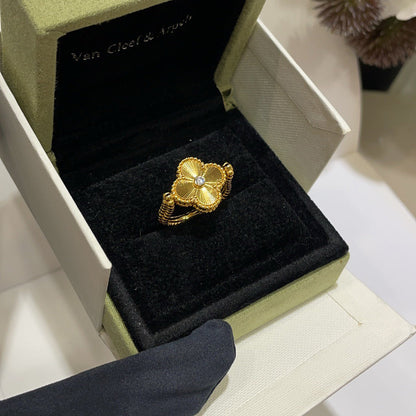 [LUCKY LOVE]CLOVER RIVERSIBLE RING GOLD COLLECTION