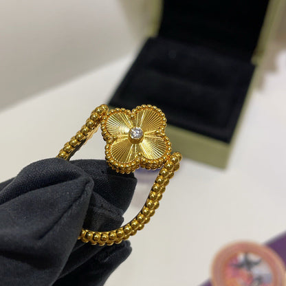 [LUCKY LOVE]CLOVER RIVERSIBLE RING GOLD COLLECTION