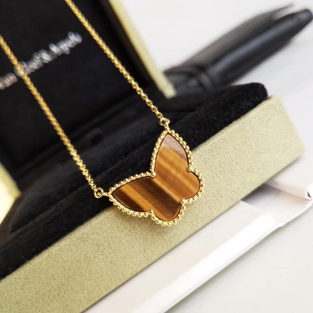 [LUCKY LOVE] TIGER__ EYE BUTTERFLY NECKLACE